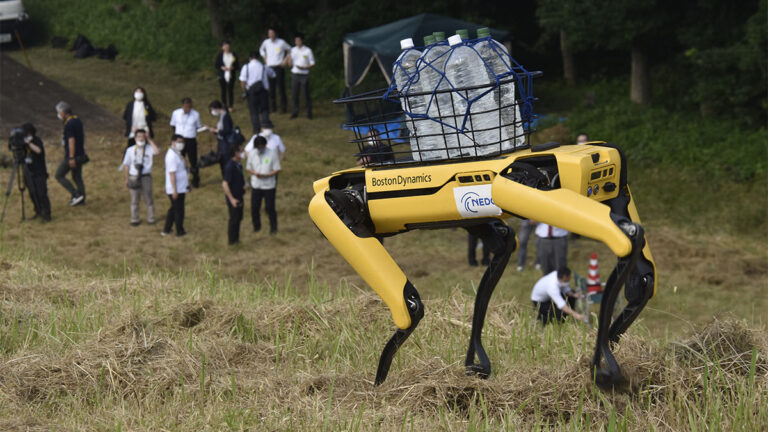 つくばの坂路で実証実験　森林総研に電動四足歩行ロボット